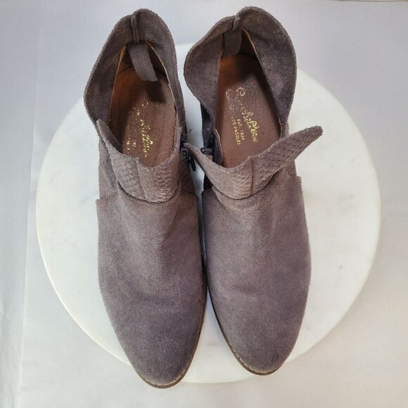 Seychelles Score 7.5 Gray Suede Ankle Boots Booties 2" Block heel - Picture 9 of 13